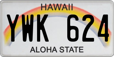 HI license plate YWK624