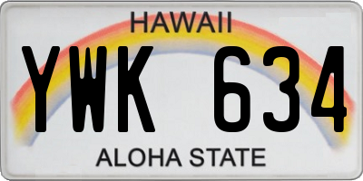HI license plate YWK634