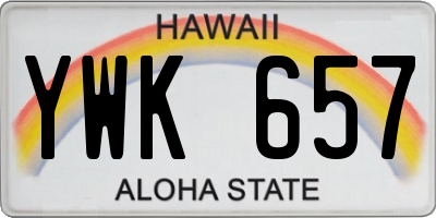HI license plate YWK657