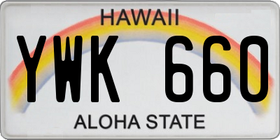HI license plate YWK660