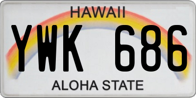 HI license plate YWK686