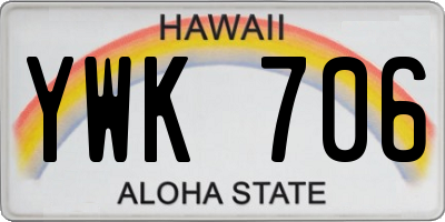 HI license plate YWK706