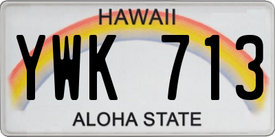HI license plate YWK713