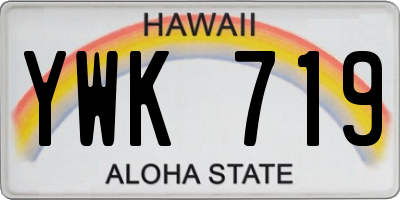 HI license plate YWK719