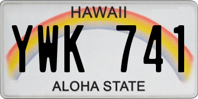 HI license plate YWK741
