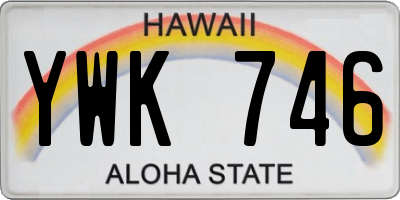 HI license plate YWK746