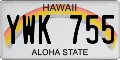 HI license plate YWK755
