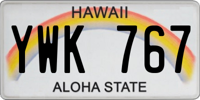 HI license plate YWK767