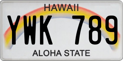 HI license plate YWK789