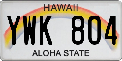 HI license plate YWK804