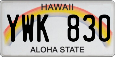 HI license plate YWK830
