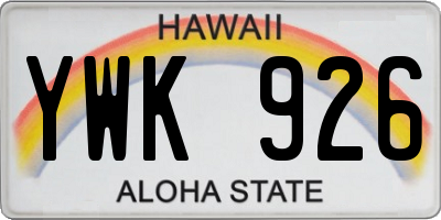 HI license plate YWK926