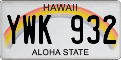HI license plate YWK932