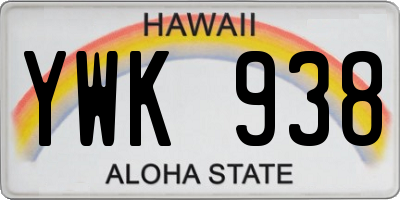 HI license plate YWK938