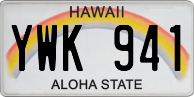 HI license plate YWK941