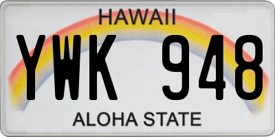 HI license plate YWK948