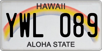 HI license plate YWL089