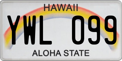 HI license plate YWL099