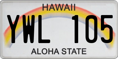 HI license plate YWL105