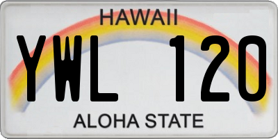 HI license plate YWL120