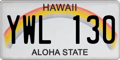 HI license plate YWL130