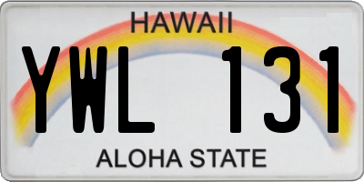 HI license plate YWL131
