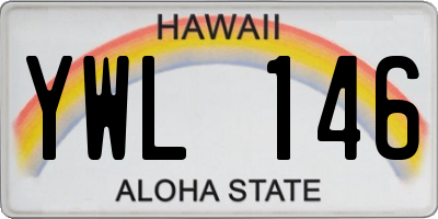HI license plate YWL146