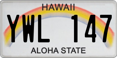 HI license plate YWL147