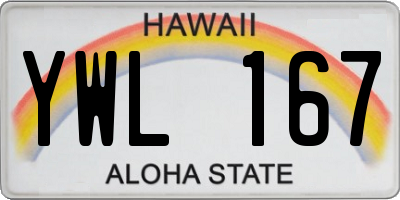 HI license plate YWL167