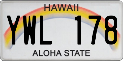 HI license plate YWL178