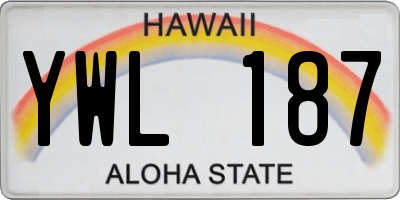 HI license plate YWL187