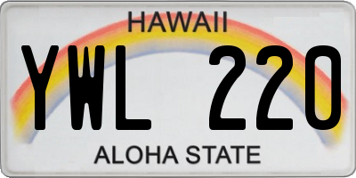 HI license plate YWL220