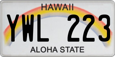 HI license plate YWL223