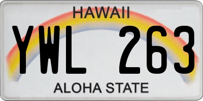 HI license plate YWL263