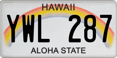 HI license plate YWL287
