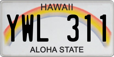 HI license plate YWL311