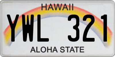 HI license plate YWL321