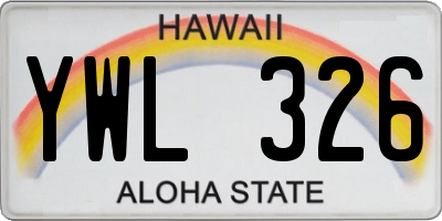 HI license plate YWL326