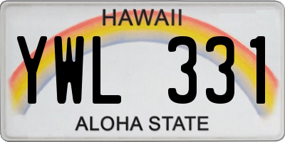 HI license plate YWL331