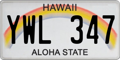 HI license plate YWL347