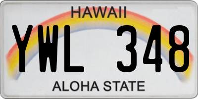 HI license plate YWL348