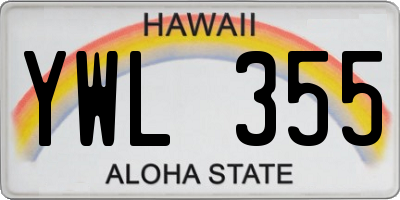 HI license plate YWL355