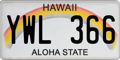 HI license plate YWL366