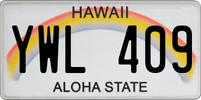 HI license plate YWL409