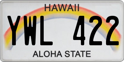 HI license plate YWL422