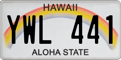 HI license plate YWL441