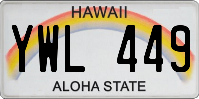 HI license plate YWL449