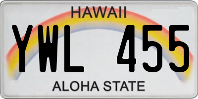 HI license plate YWL455