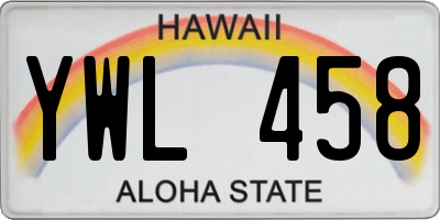 HI license plate YWL458