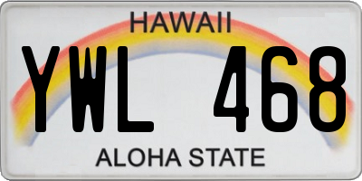 HI license plate YWL468